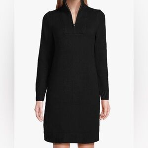 Lands' End 1 Day Sale Knit Mock neck 1/4 zip Wool blend sweater Sz: XL Orig:$74